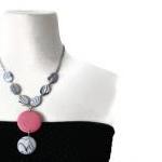 Pink Necklace with Black an..