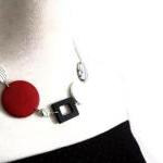 Chunky necklace in red, bla..