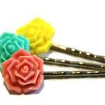 Flower bobby pins, hair acc..