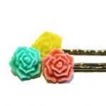 Flower bobby pins, hair acc..