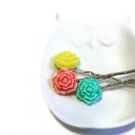 Flower bobby pins, hair acc..