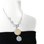 Chunky necklace in beige, b..