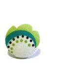 Fabric Button Ring, Adjustable Ring with Fabric Covered Button. Blue and Green Wave. Ready to Ship.