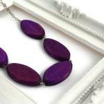 Purple chunky bead necklace..