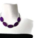 Purple chunky bead necklace..