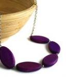 Purple chunky bead necklace..