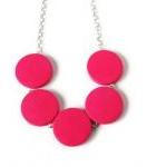 Neon Pink Necklace, Chunky ..