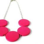 Neon Pink Necklace, Chunky ..