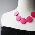 Neon Pink Necklace, Chunky ..