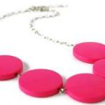 Neon Pink Necklace, Chunky ..