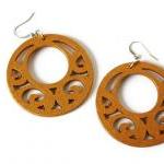 Big Gold Earrings in Wood. ..