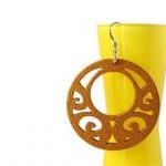 Big Gold Earrings in Wood. ..