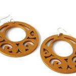 Big Gold Earrings in Wood. ..