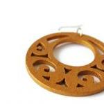 Big Gold Earrings in Wood. ..