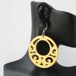 Big Gold Earrings in Wood. ..