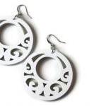 Big White Wood Earrings in ..