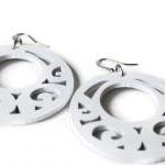 Big White Wood Earrings in ..