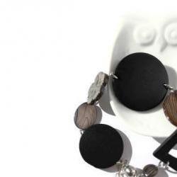 Black bracelet with magnetic clasp. Fashion chunky bracelet. Ready to ship.